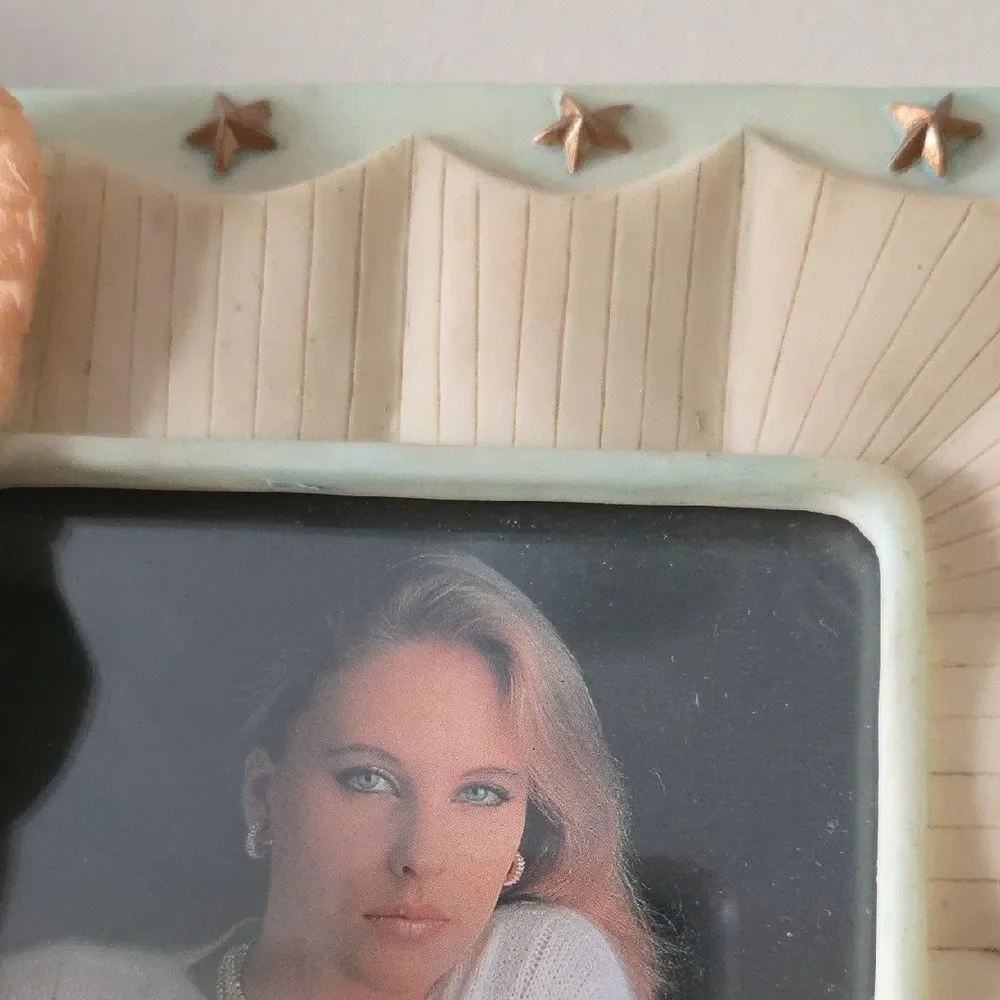 Angel Figurine Photo Frame - Cream and Pink